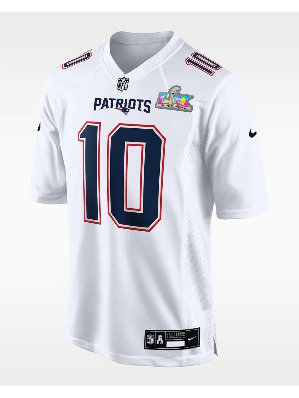 Nike Drake Maye Super Bowl White  Fashion Jersey LX New England Patriots XL
